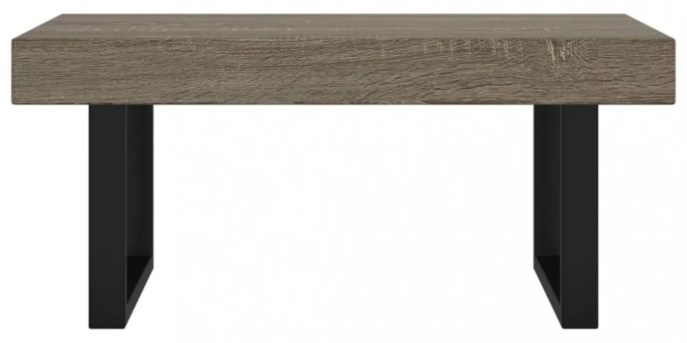 szürke és fekete MDF és vas dohányzóasztal 90x45x40 cm