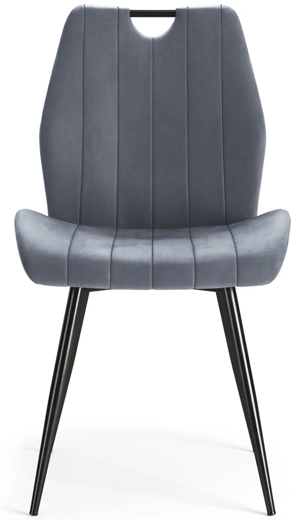 MAZZONI EXPORT ARNO Szürke (Bluvel 14 szövet) - MODERN KÁRPITOZOTT ÉTKEZŐSZÉK NAPPALIBA/ÉTKEZŐBE VELVET FOGANTYÚVAL