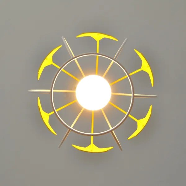 Gyerek csillár zsinóron STARS 1xE27/15W/230V sárga/fehér