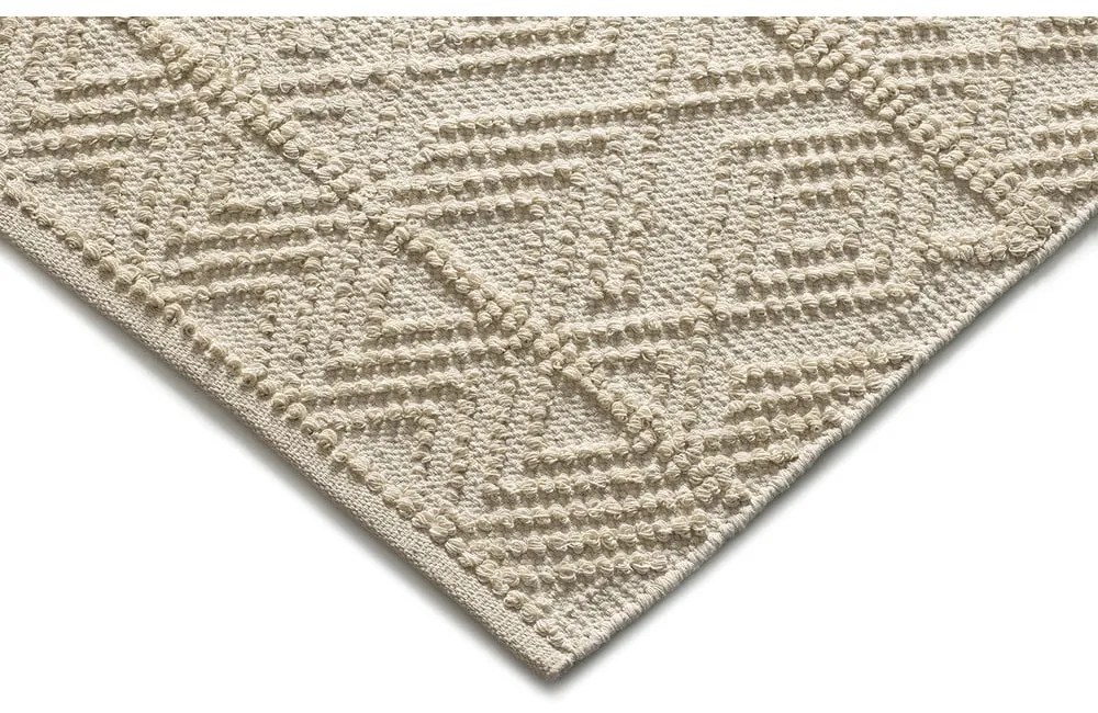 Krémszínű mosható kézi szövésű újrahasznosított pamut szőnyeg 80x120 cm Pamuk – Universal