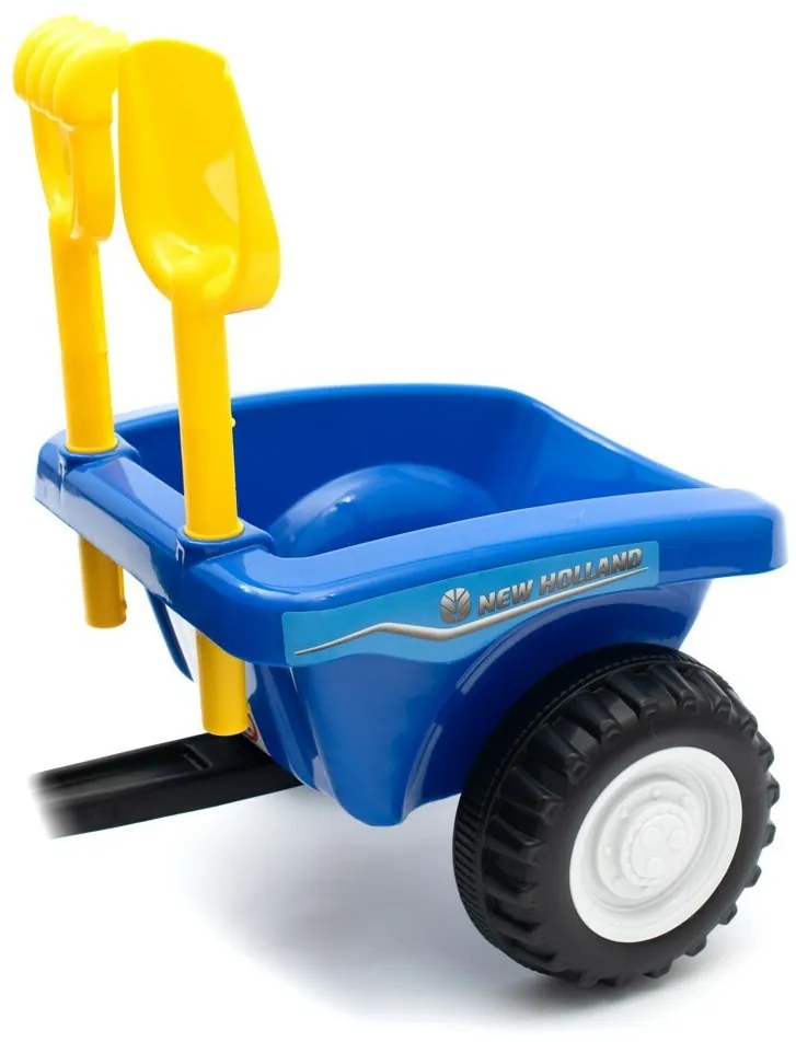 Baby Mix New Holland gyerek traktor pótkocsival ésszerszámokkal , kék