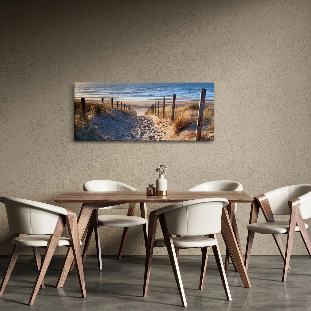 Kép - Út az északi-tengeri strandra, Hollandia (120x50 cm)