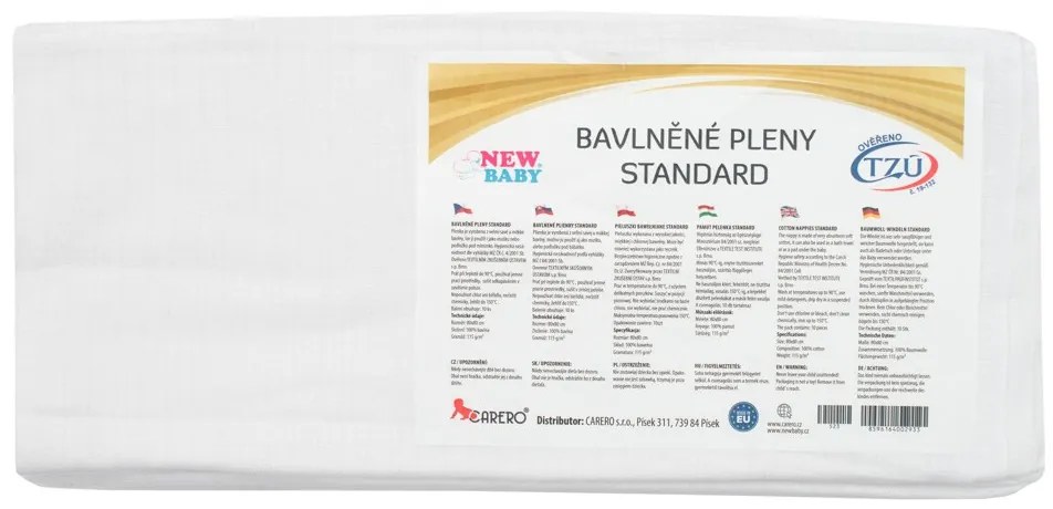 Pamut pelenka NEW BABY 80x80 cm Standard 10 db