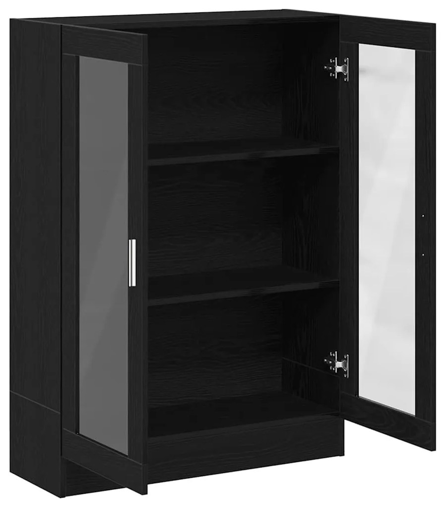 fekete tölgy színű szerelt fa könyvszekrény 82,5x30,5x115 cm