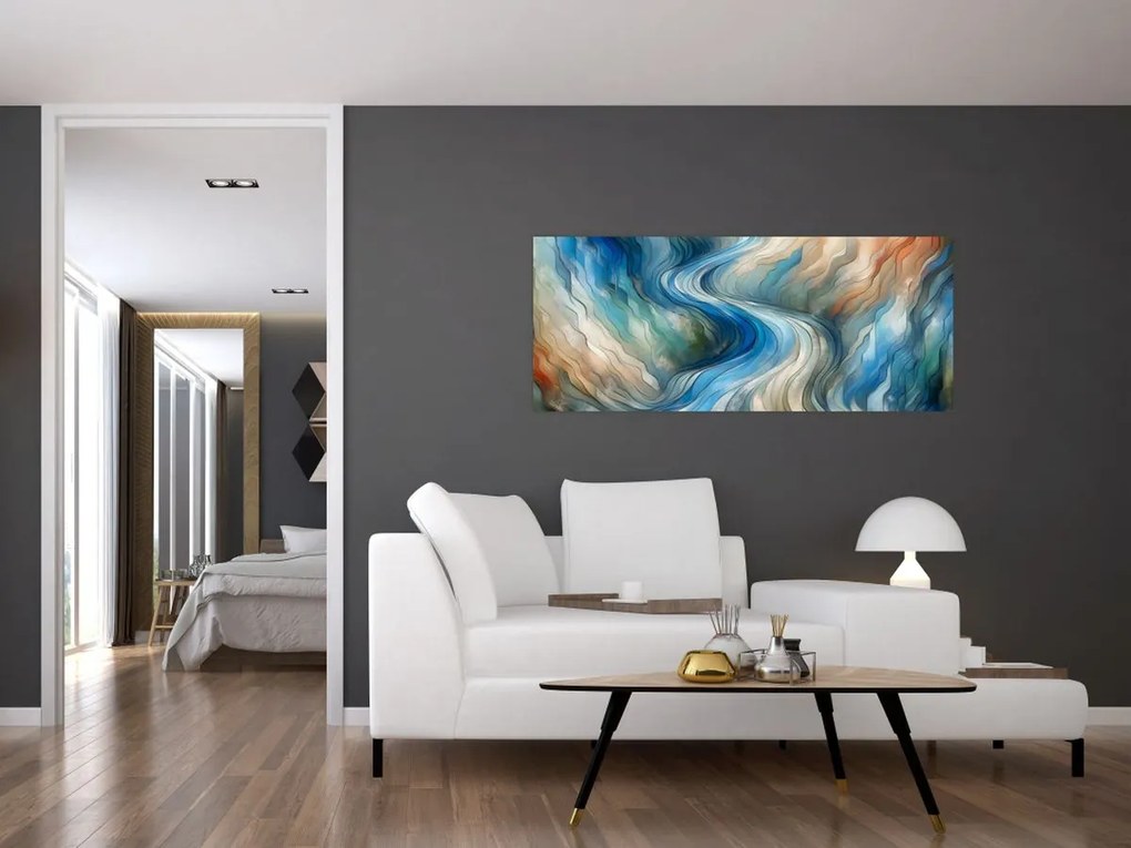 Kép - Absztrakt áramlat (120x50 cm)