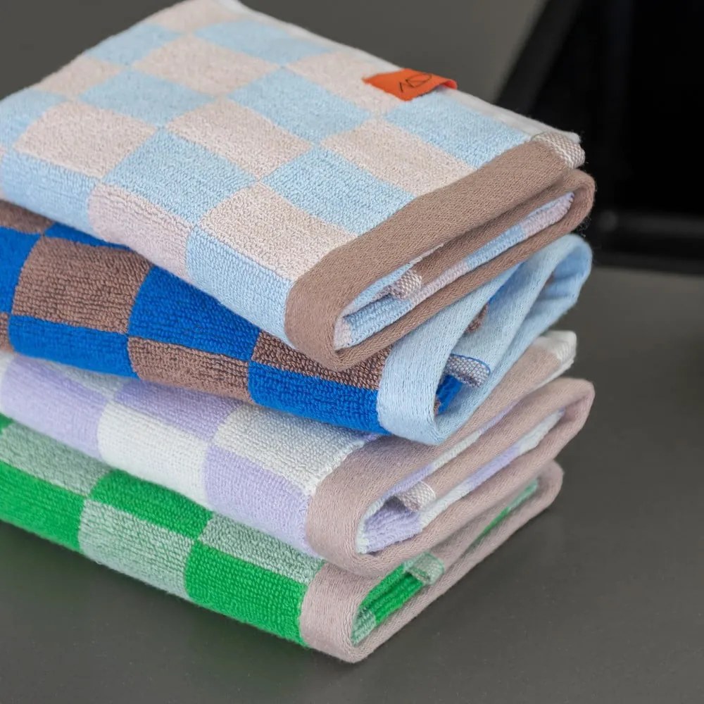 Kék-barna organikus pamut törölköző szett 2 db-os 40x55 cm Retro – Mette Ditmer Denmark