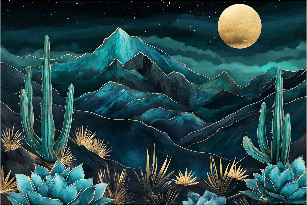 Kép - Türkiz éjszaka (90x60 cm)