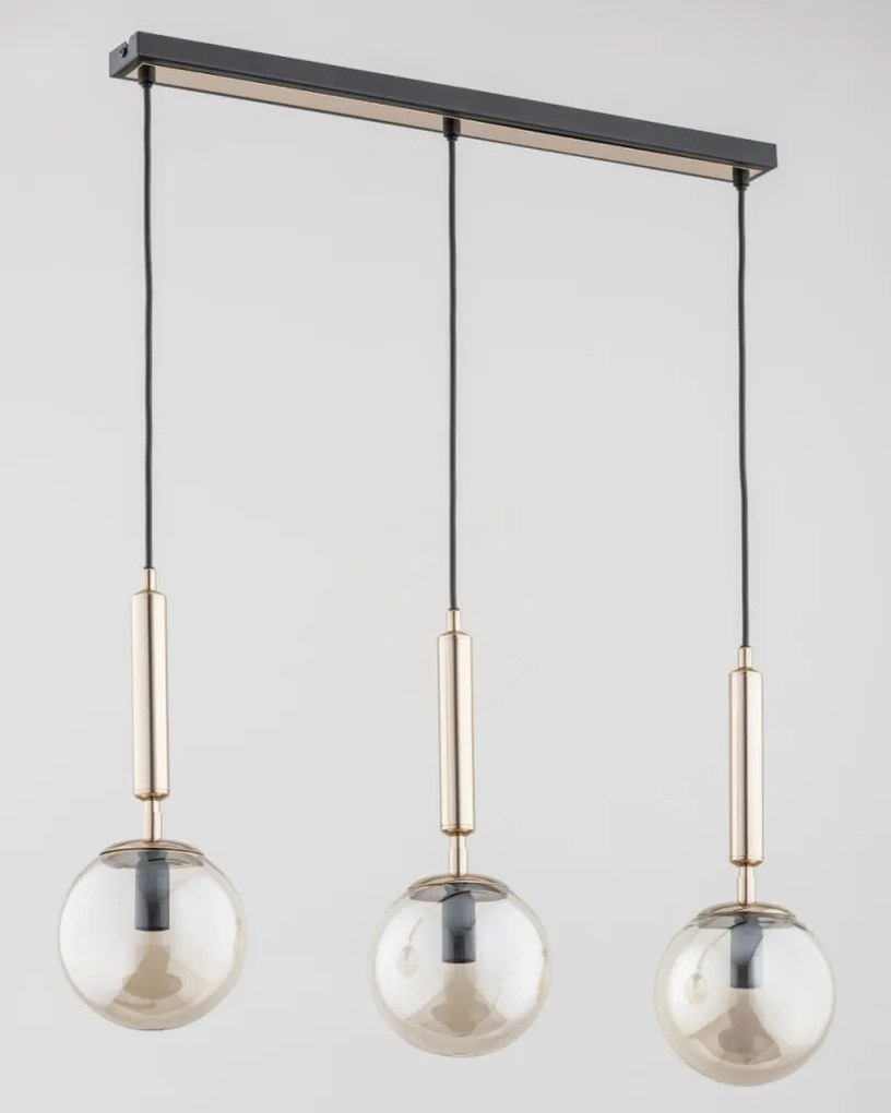 ALFA 63067 VOLDA Többágú Függesztett Lámpa Borostyán, Fekete E14 IP20