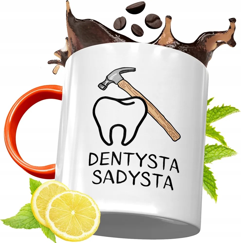 Narancssárga Bögre Fogorvosnak Ajándék fényképes nyomattal