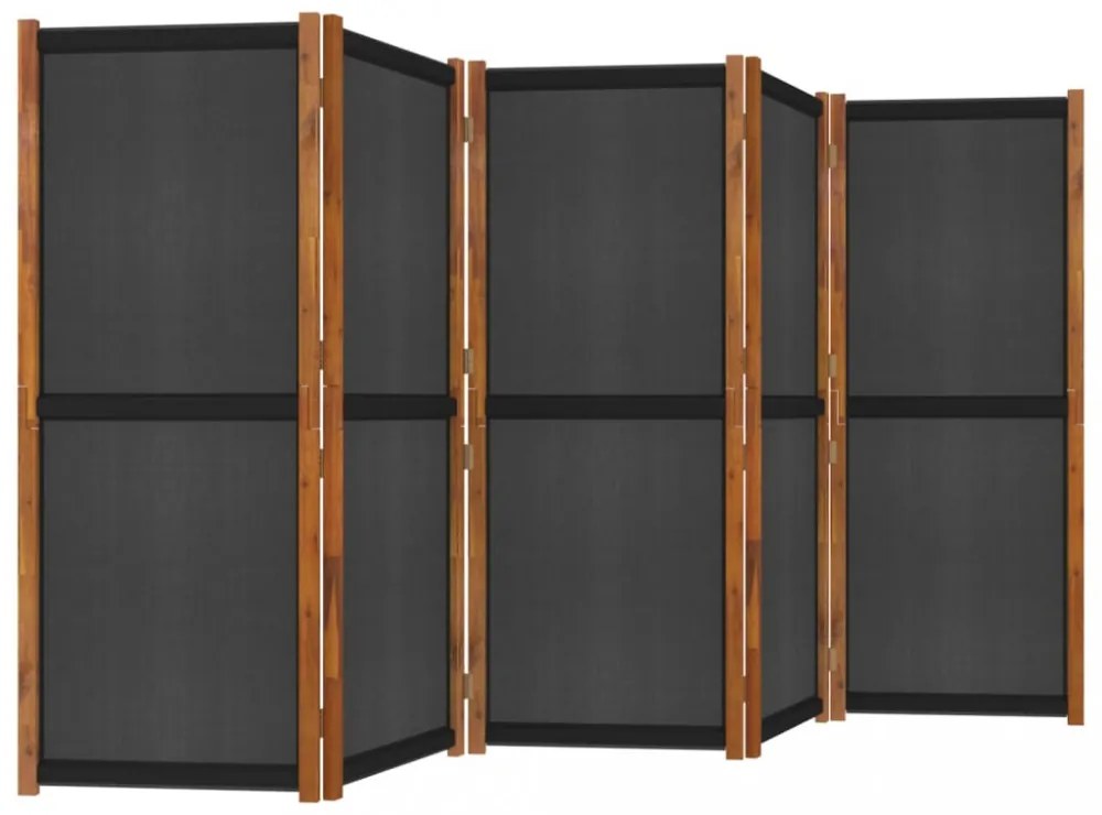 fekete 5 paneles térelválasztó 350x180 cm