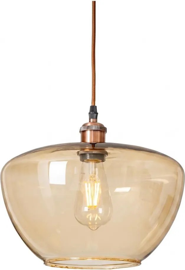 Függőlámpa kábellel SEVENTIES E27/60W/230V füstszínű/barna