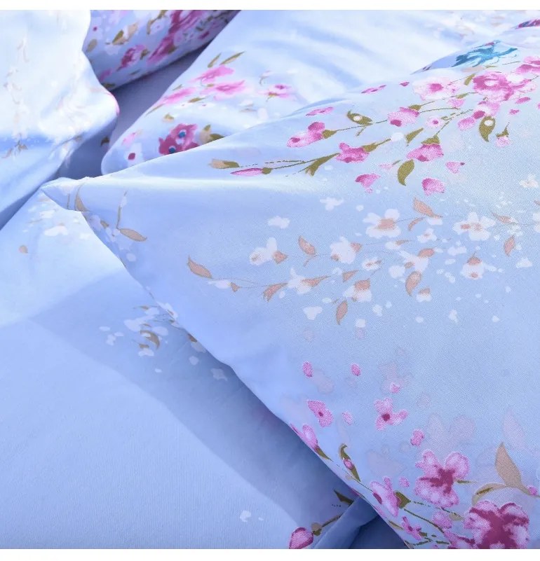 EMI Stela kék pamut ágyneműhuzat, A standard egyszemélyes ágy szett tartalma: 1x 140x200 + 1x 70x90