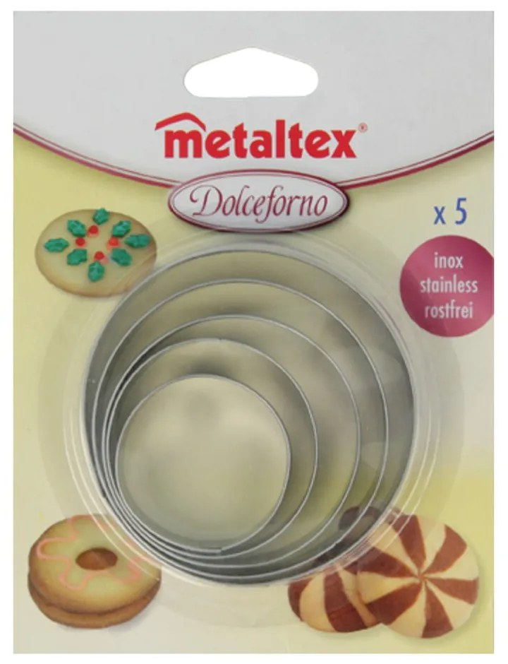 Cookie Cutters 5 db-os kerek sütikiszúró szett - Metaltex