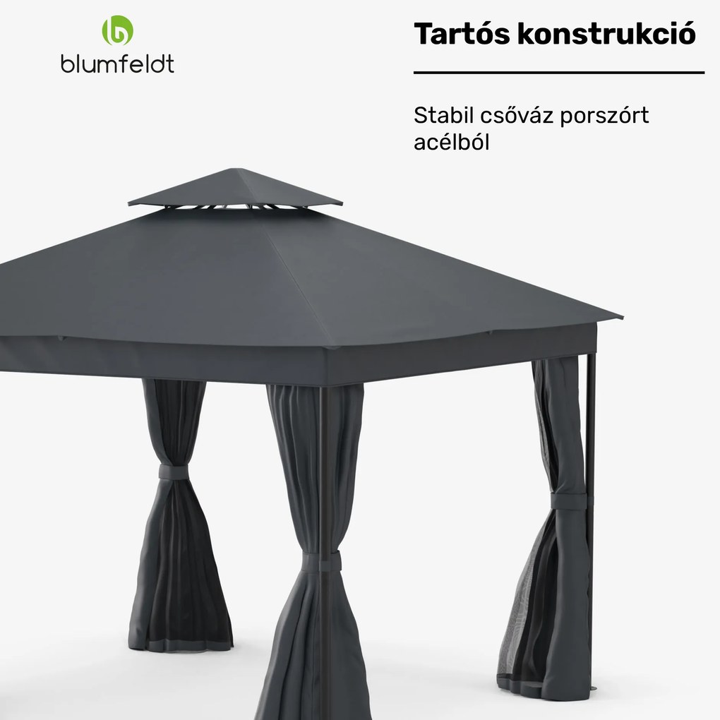 Mondo Dual pavilon 3x3 dupla tetővel és szúnyoghálóval