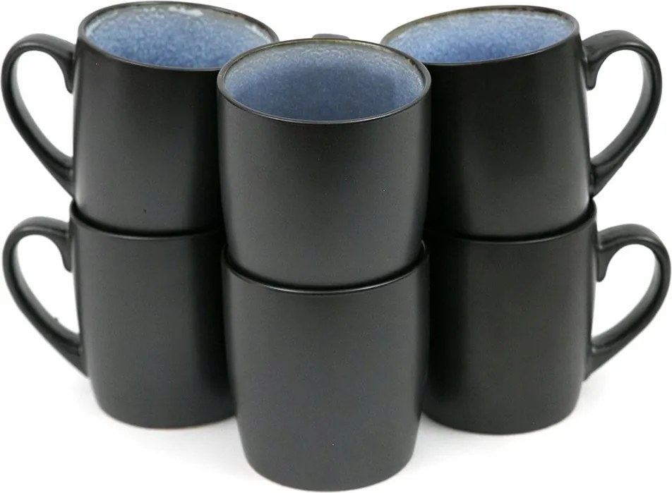 Kerámia Bögre Kék Grafit 6 Db-os Szett