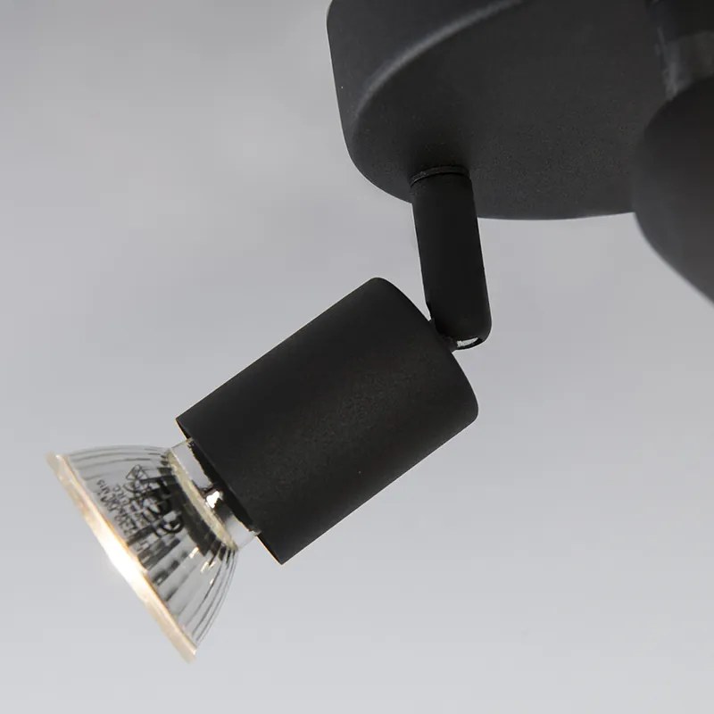 Ipari spotlámpa fekete dönthető kerek 3-lámpás - Jeany