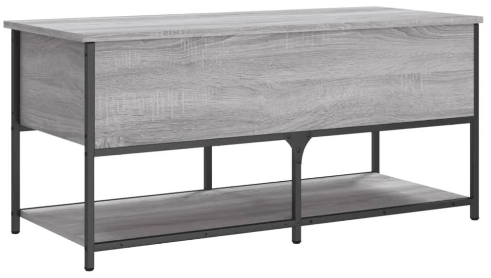 szürke sonoma színű szerelt fa tárolópad 100 x 42,5 x 47 cm
