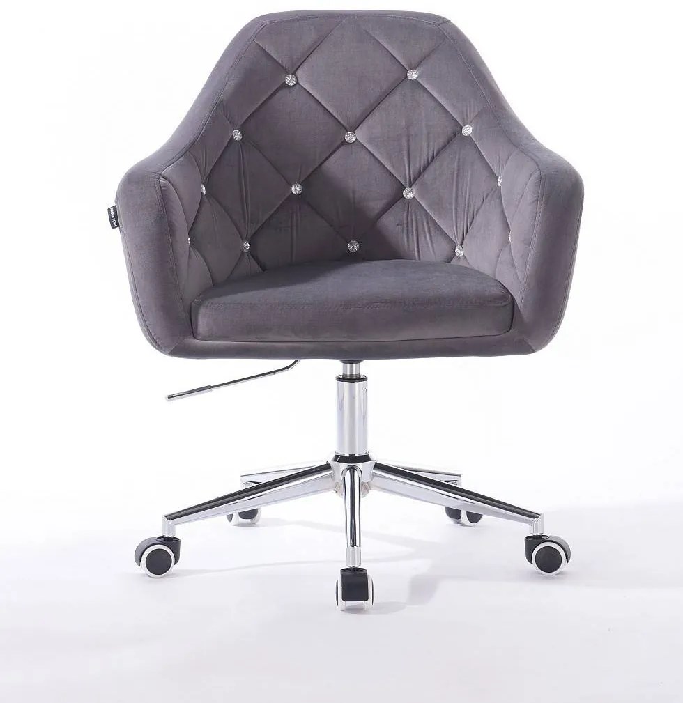HR830CK Grafit Modern Velúr Szék Krómozott lábbal