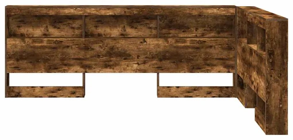 Tároló fejtámla polcokkal Füstölt tölgy 150 cm Faanyag