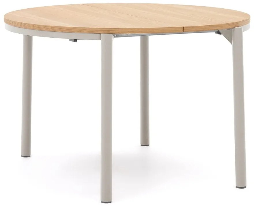 Kerek bővíthető étkezőasztal tölgyfa dekorral ø 120 cm Montuiri – Kave Home