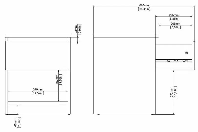 Fekete éjjeliszekrény Naia - Tvilum