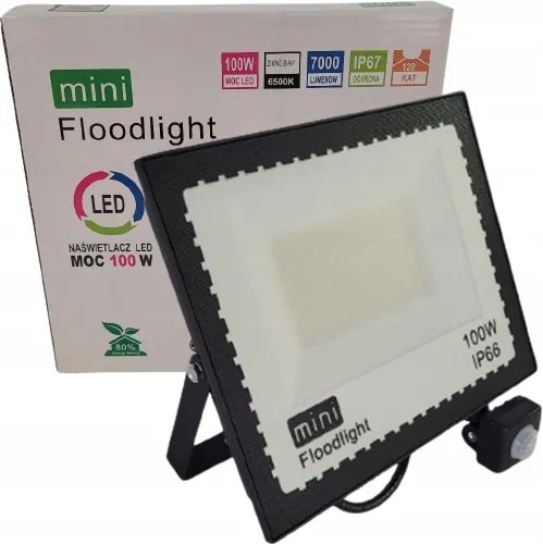 Led kültéri halogén fényvető 100W érzékelővel