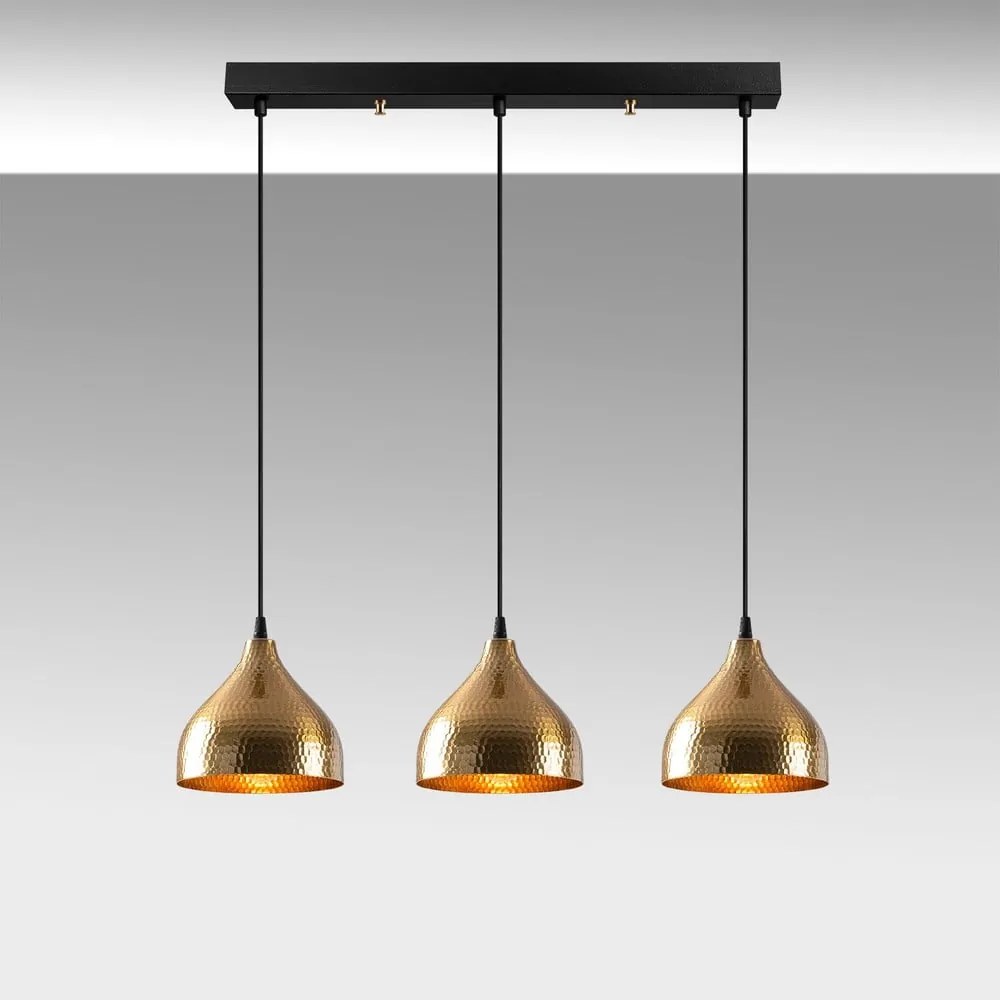 Aranyszínű függőlámpa fém búrával Tattoo – Opviq lights