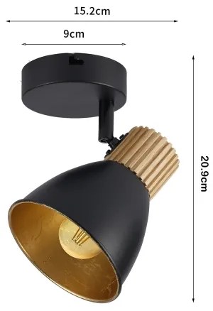 Brilagi - ODENSE fali irányítható spotlámpa 1xE14/10W/230V gumifa/fekete