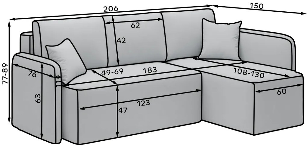 AKCIÓ Bézs sarokülőgarnitúra HADSON - jobb sarok II. minőség