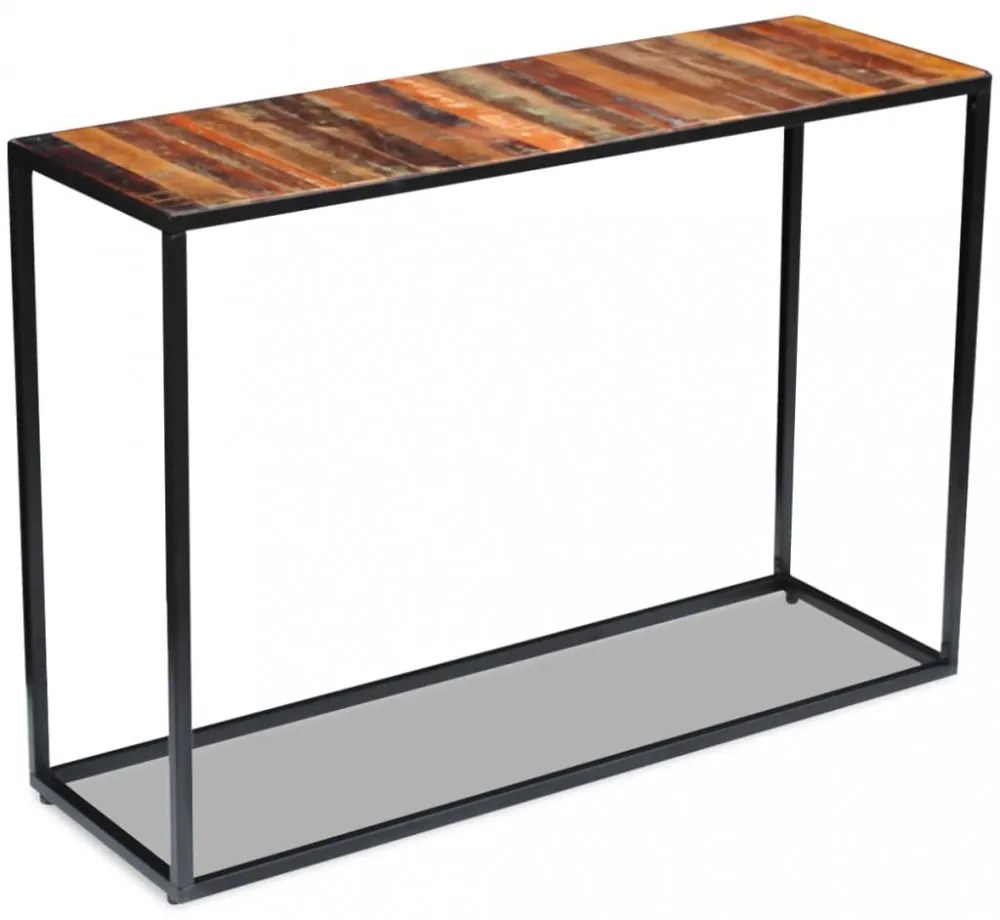 tömör újrahasznosított fa konzolasztal 110 x 35 x 76 cm