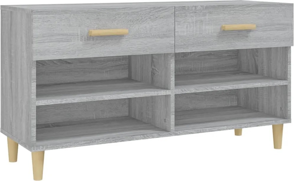 vidaXL szürke sonoma színű szerelt fa cipőszekrény 102 x 35 x 55 cm