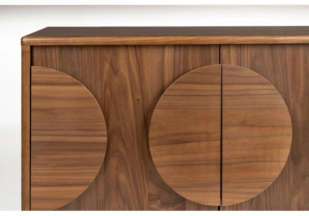 Barna alacsony komód diófa dekorral 82x58 cm Groove – Zuiver