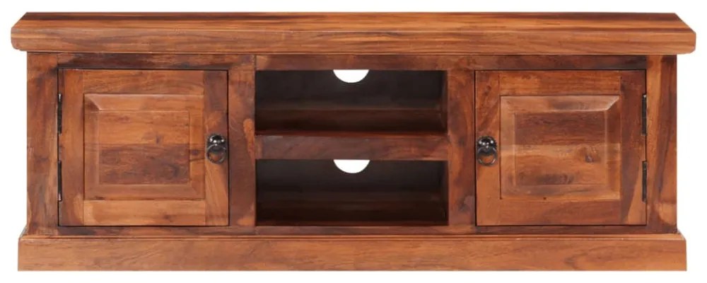 tömör akácfa TV-szekrény ajtóval 112 x 30 x 40 cm