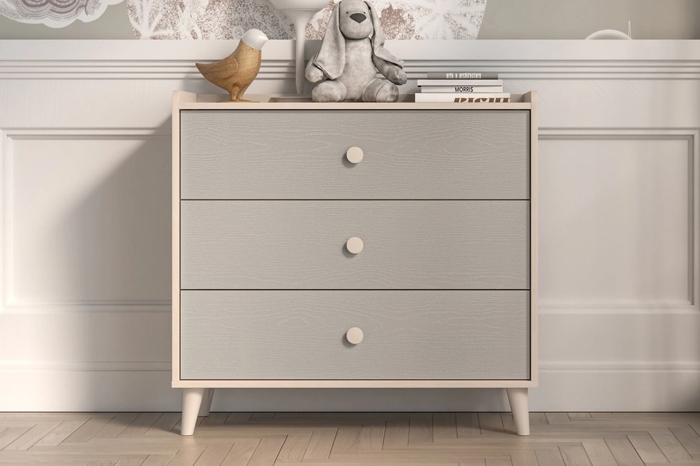 Marla komód 90 cm - sivatagi homok / szürke palládium