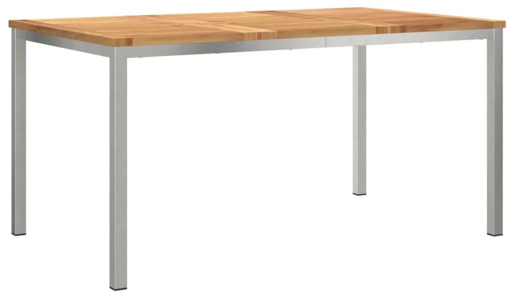 5 részes kerti étkező szett masszív tölgyből, 150x90x75 cm kültéri étkezőasztal masszív tölgyből
