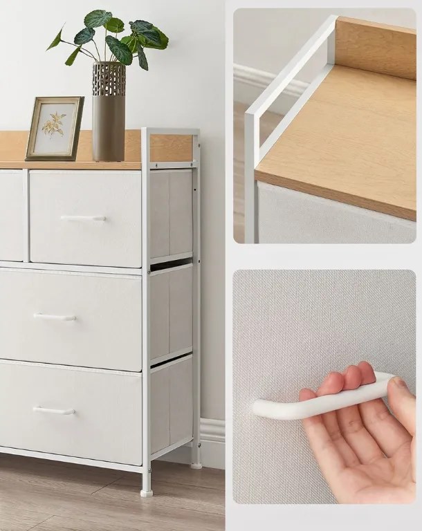 Komód fiókos dobozokkal FLEXIRO 98x85 cm, tölgy/fehér