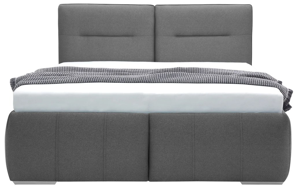 Franciaágy  180 cm Isuna (sötétszürke) (ágyráccsal) (tárolóhellyel). Akció -12%. 1100765