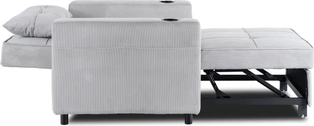 Dönthető fotel szürke kord kárpittal – SOLOR