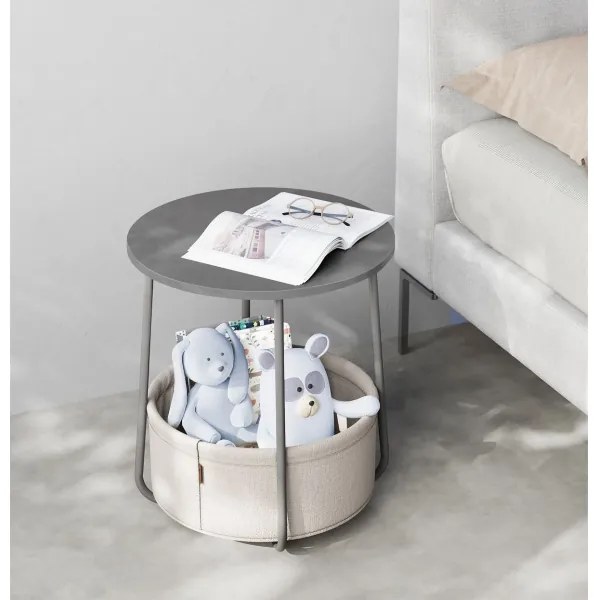 NOIRA oldalsó asztal, szürke/fehér