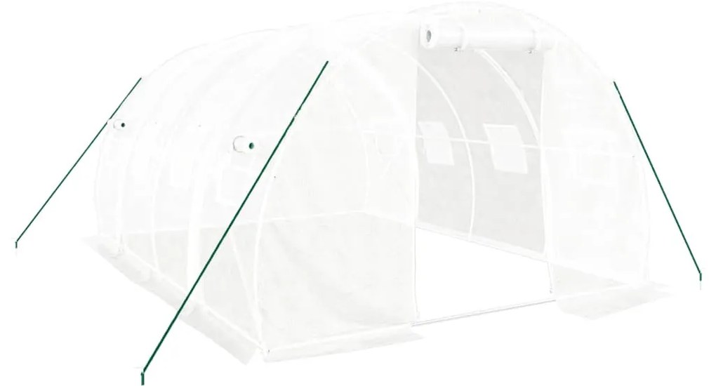 fehér üvegház acélvázzal 12 m² 4x3x2 m