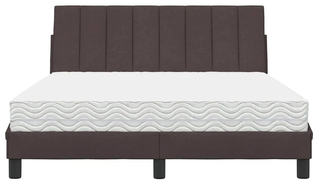 sötétbarna szövet ágy matraccal Hanko 140x190 cm