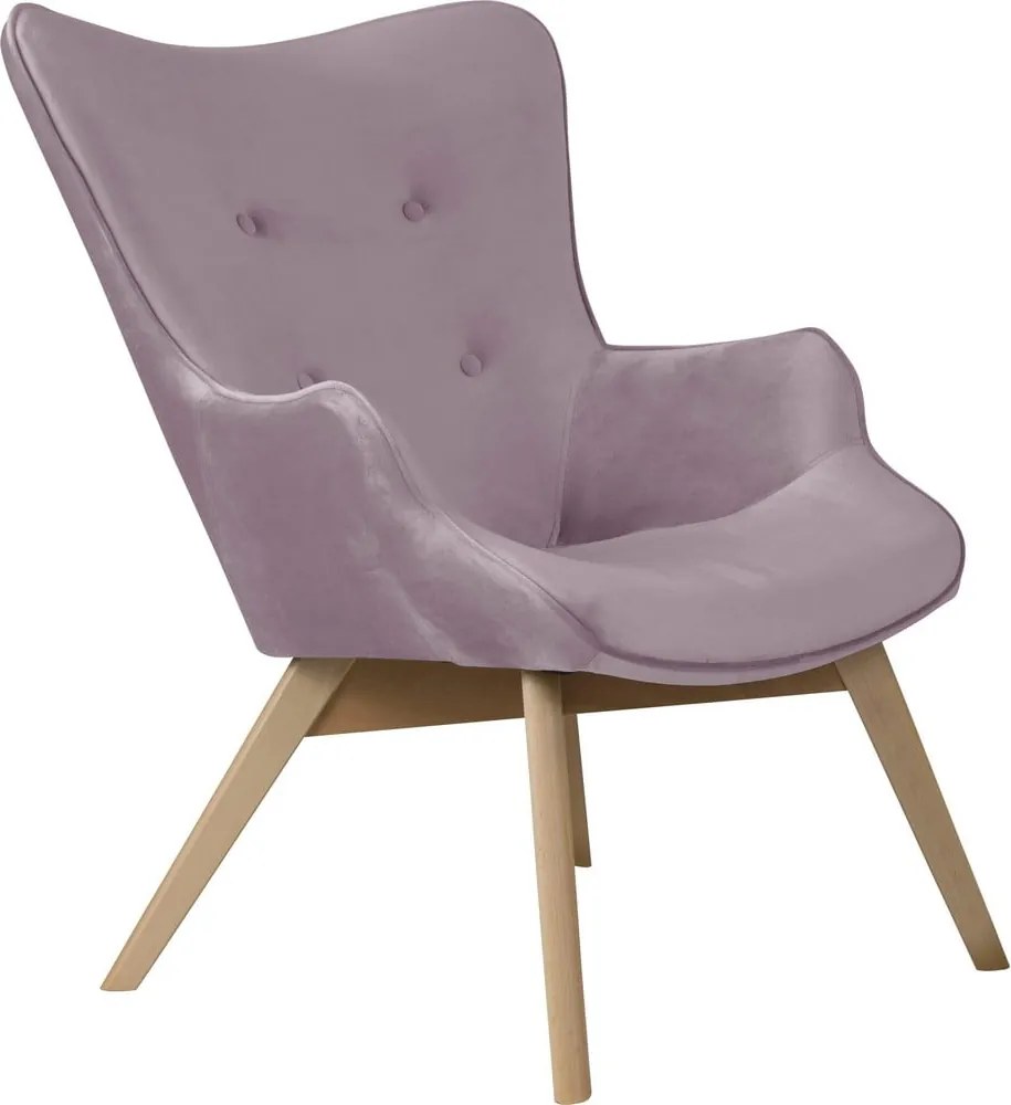 Levendula színű bársony fotel Niko – Ropez