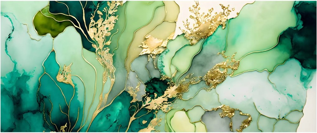 Kép - Zöld absztrakció (120x50 cm)