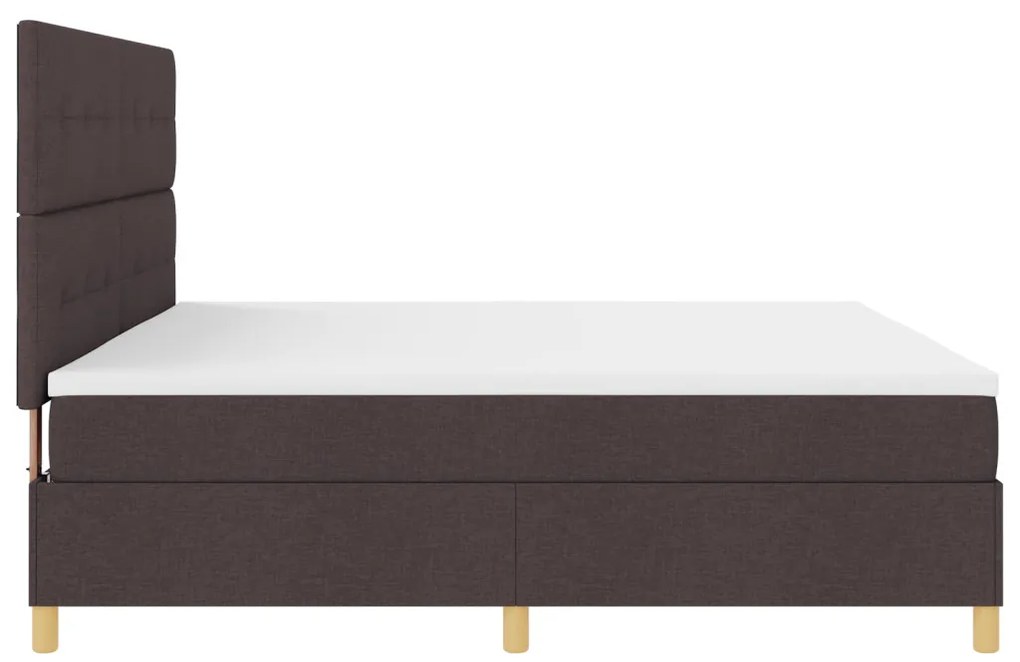 Boxspring Ágy Matrac LED-del Sötétbarna 200x200 cm Szövet