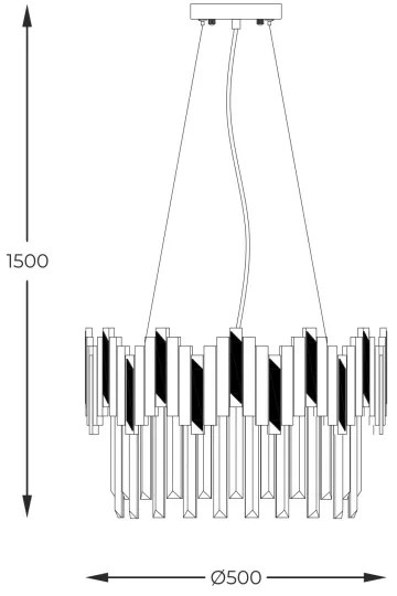 Zuma Line 2200018M - Csillár zsinóron ROTTA 6xE14/40W/230V fekete/arany