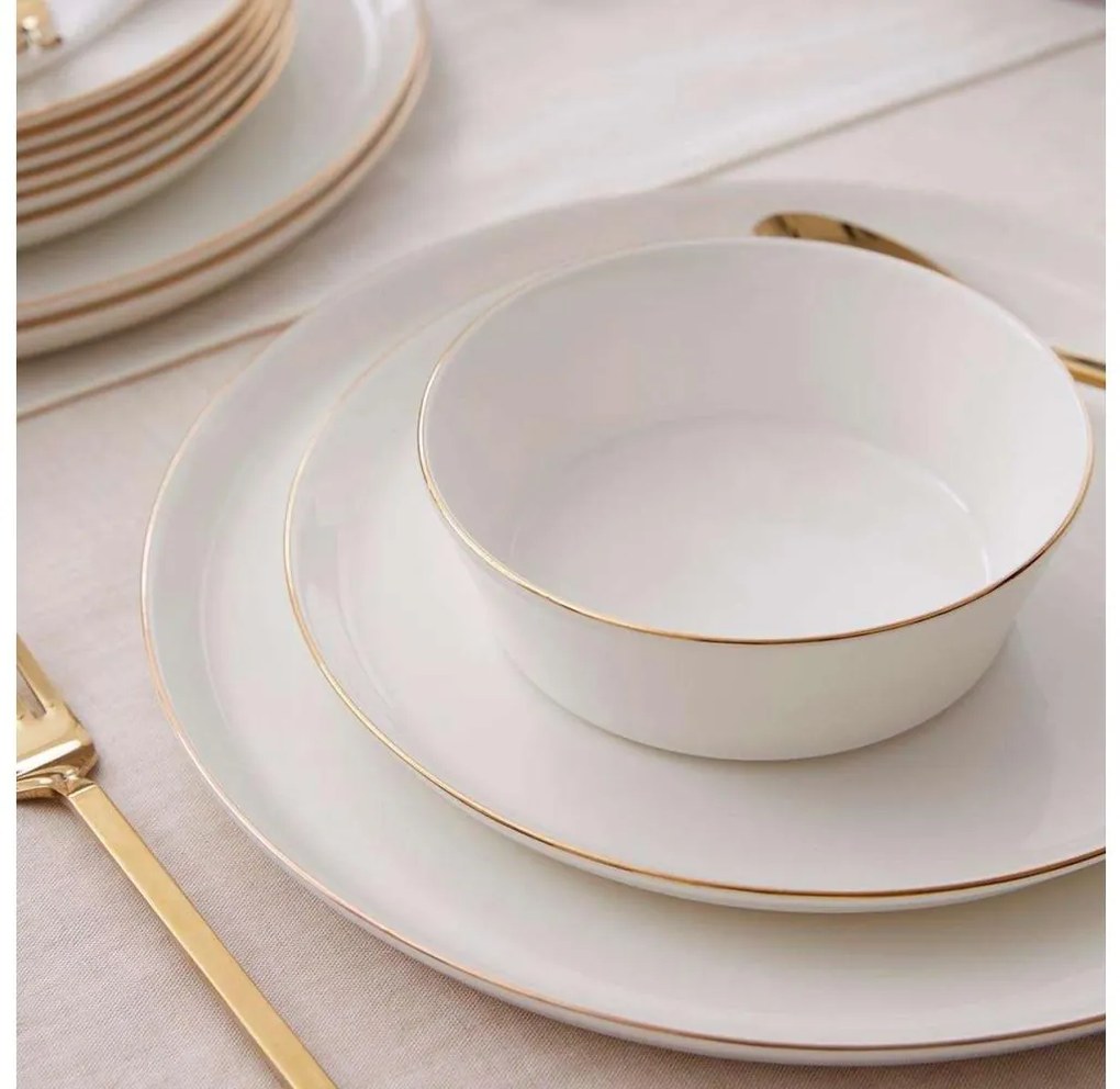 24 darabos étkészlet fehér/arany/porcelán