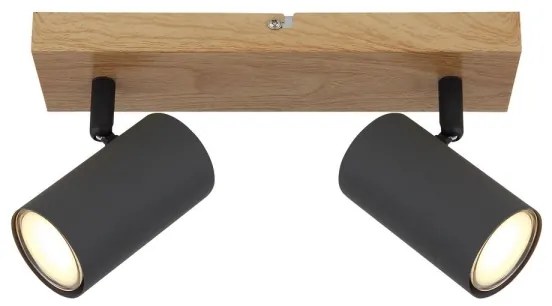 Globo 57911-2G - Spotlámpa ROBBY 2xGU10/35W/230V szürke/barna