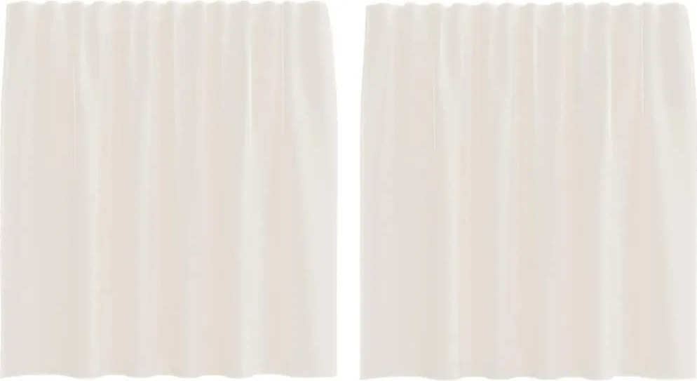 vidaXL 2 db krém színű fátyolfüggönyök fülecske tetejével 140x260 cm