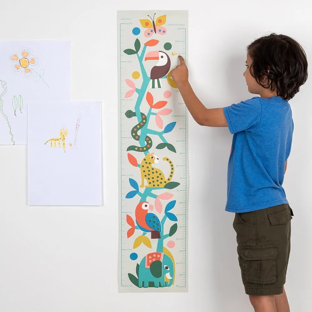 Magasságmérős gyerek matrica falra 28,5x115 cm Wild Wonders – Rex London