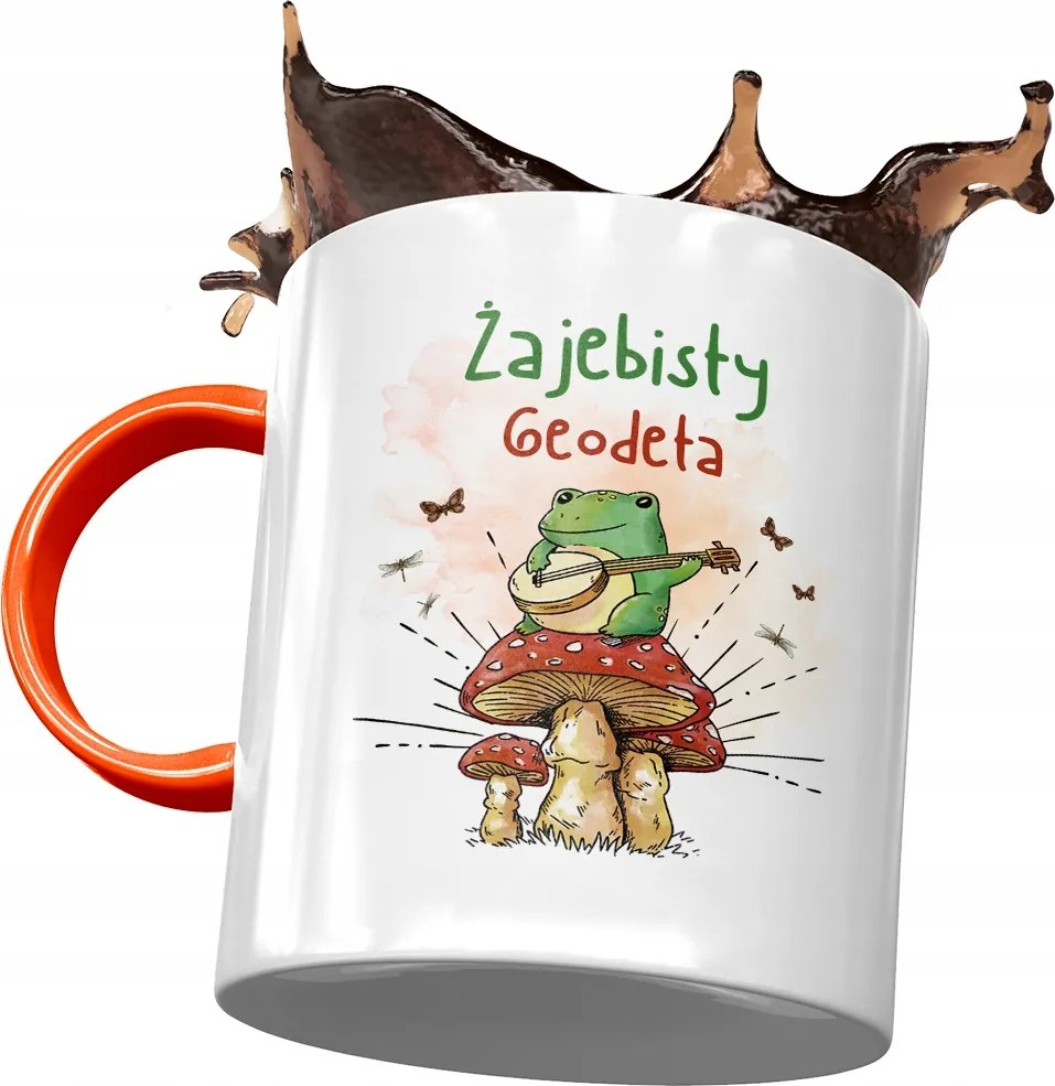 Narancssárga bögre Geodéta Békás Geodéta Nyomtatott Fotóval